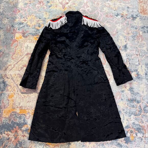 Vintage 90s black crushed velvet embellished jacket - Picture 6 of 6